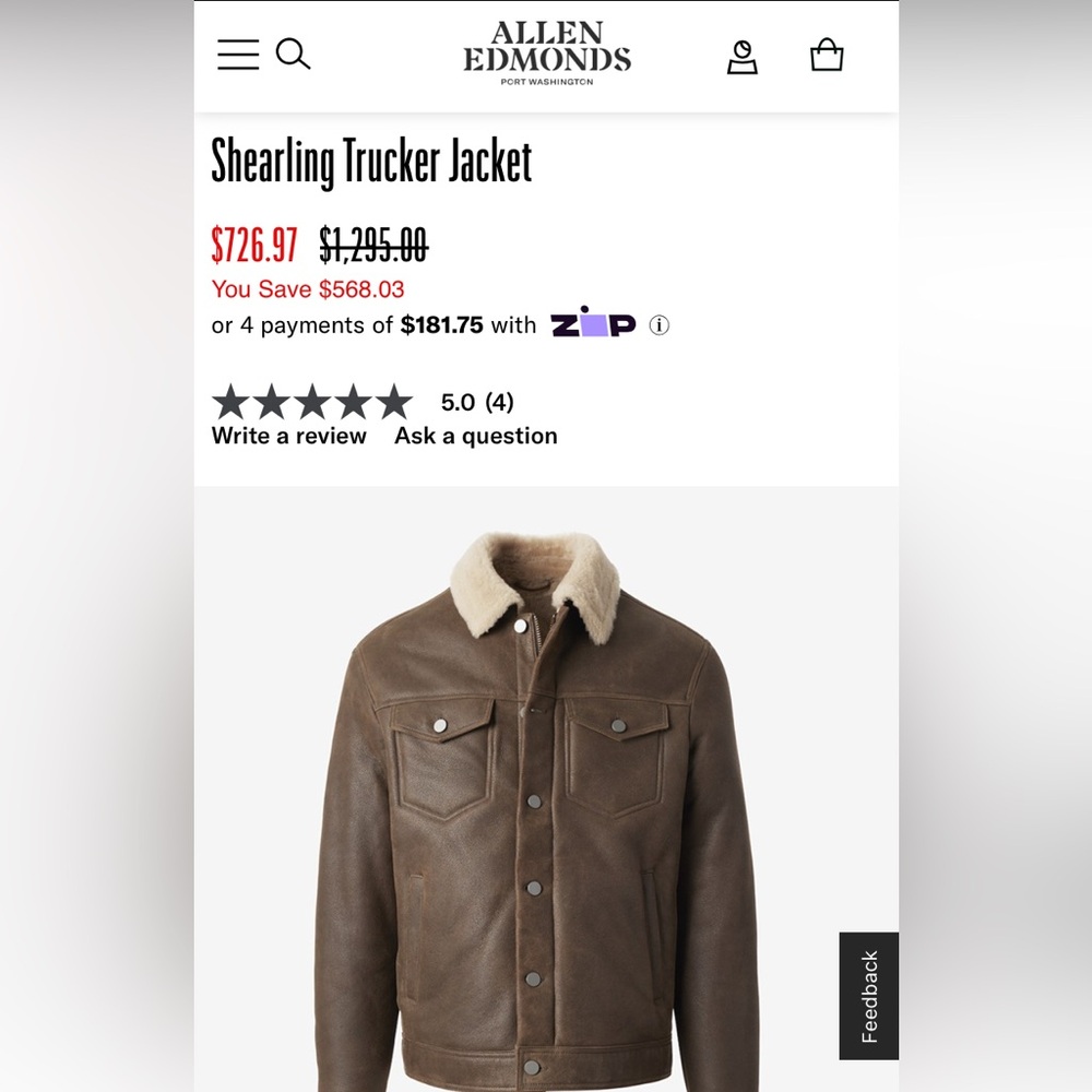 Allen Edmonds Shearling Trucker Jacket